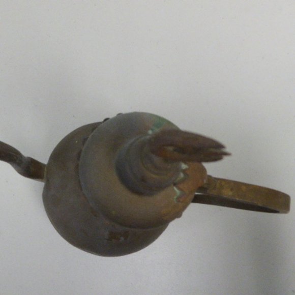 Antique middle eastern metal copper brass coffee tea pot tall hand made 14.5" - Picture 12 of 13